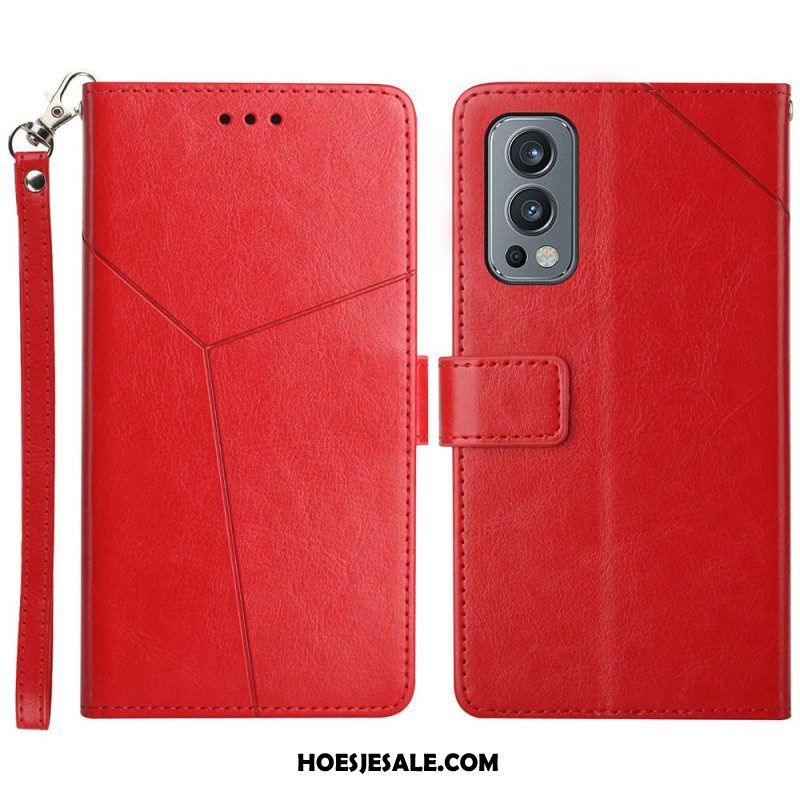 Flip Case voor OnePlus Nord 2 5G Stijl Leer Geo Y Design