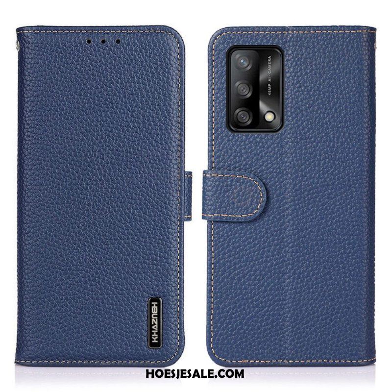 Flip Case voor Oppo A74 4G Echt Khazneh Litchi Leer