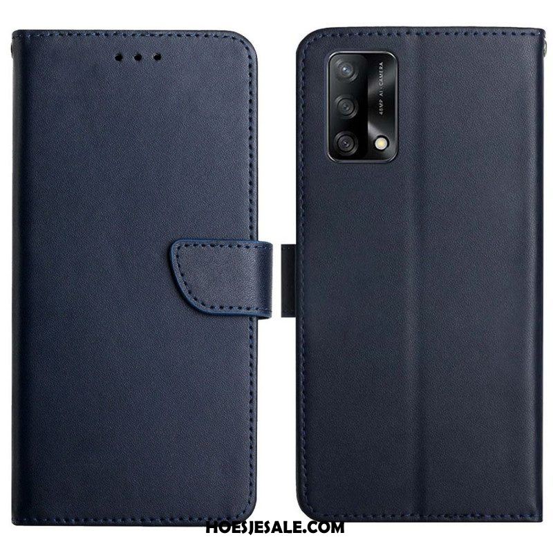 Flip Case voor Oppo A74 4G Echt Nappaleer