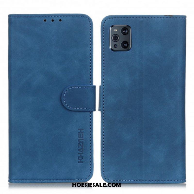 Flip Case voor Oppo Find X3 Pro Mat Vintage Leereffect Khazneh