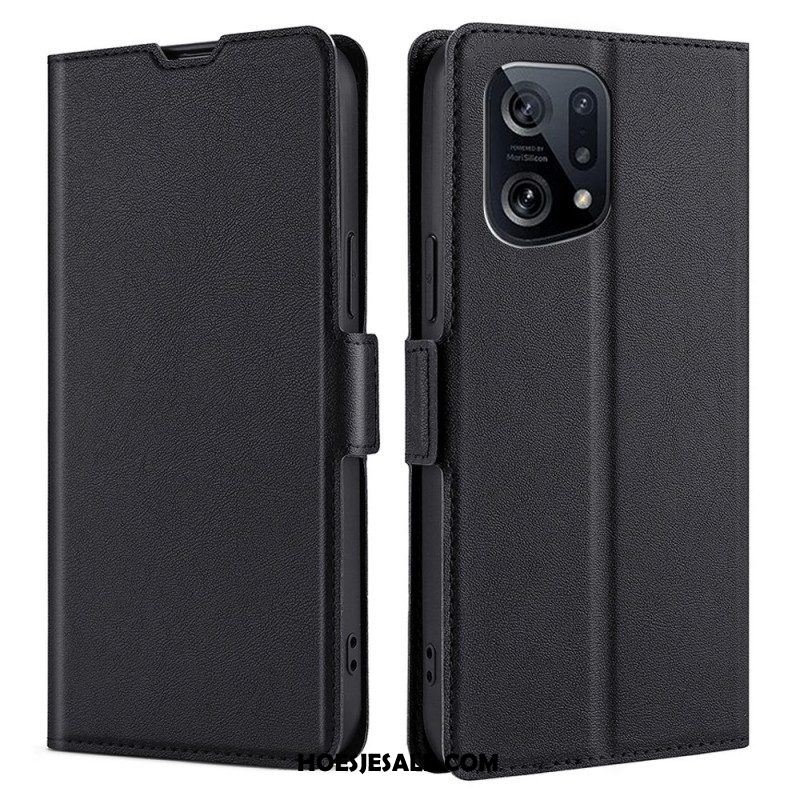 Flip Case voor Oppo Find X5 Folio-hoesje Flap Dubbel Ontwerp