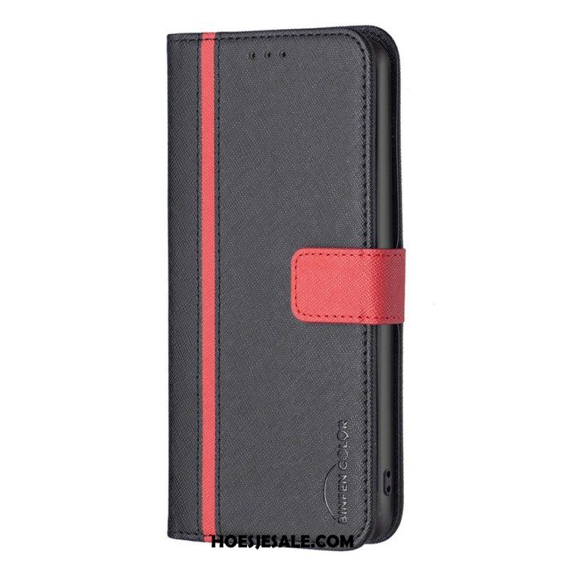 Flip Case voor Oppo Find X5 Lite Imitatieleer Tetxuré Binfen Kleur