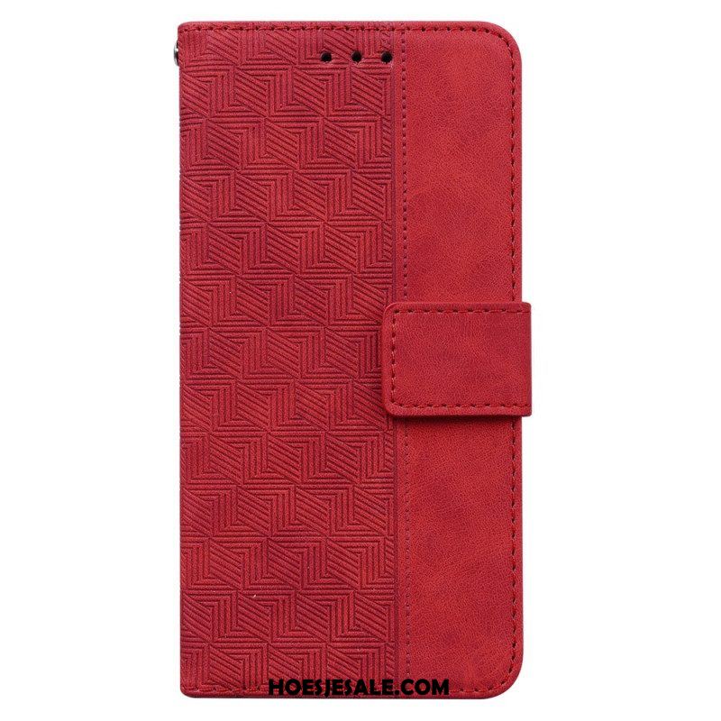 Flip Case voor Oppo Reno 8 Lite Met Ketting Patroon Met Bandjes