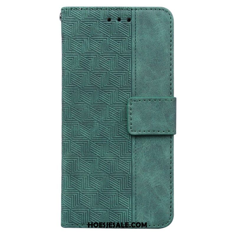 Flip Case voor Oppo Reno 8 Lite Met Ketting Patroon Met Bandjes