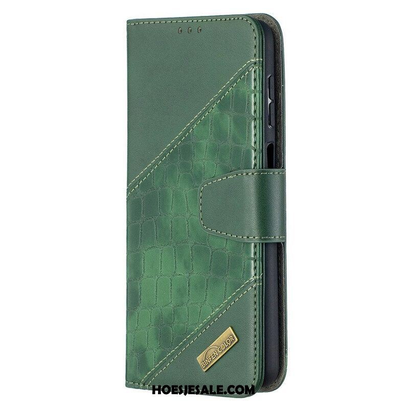 Flip Case voor Samsung Galaxy M12 / A12 Klassiek Krokodillenleer-effect