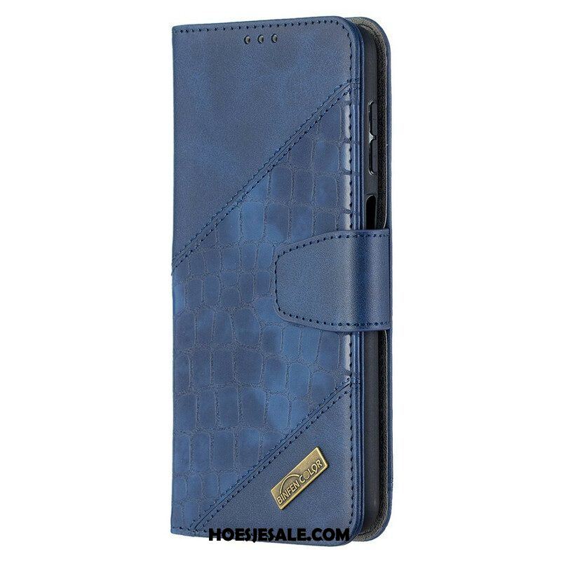 Flip Case voor Samsung Galaxy M12 / A12 Klassiek Krokodillenleer-effect