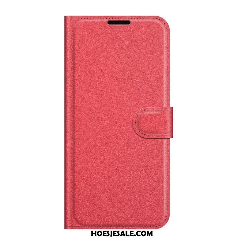 Flip Case voor Samsung Galaxy S22 5G Klassiek Litchi-leereffect