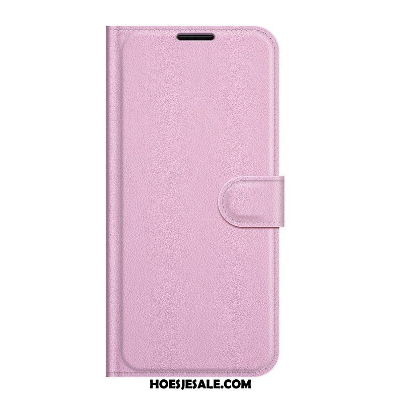 Flip Case voor Samsung Galaxy S22 5G Klassiek Litchi-leereffect