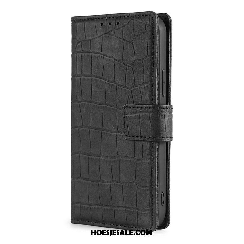 Flip Case voor Samsung Galaxy S22 Plus 5G Krokodillenhuid-effect