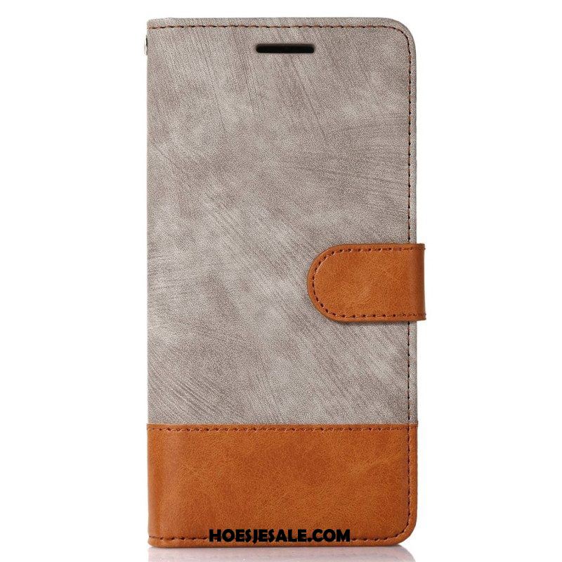 Flip Case voor Samsung Galaxy S23 5G Bicolor Skin-touch