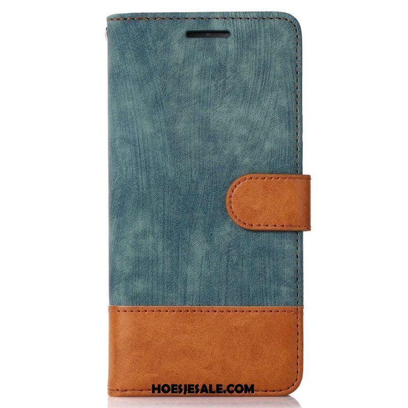 Flip Case voor Samsung Galaxy S23 5G Bicolor Skin-touch