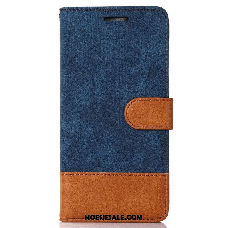 Flip Case voor Samsung Galaxy S23 5G Bicolor Skin-touch