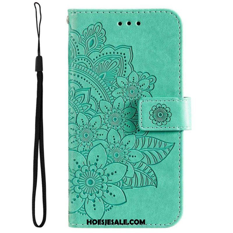 Flip Case voor Samsung Galaxy S23 Plus 5G Met Ketting Strakke Mandala