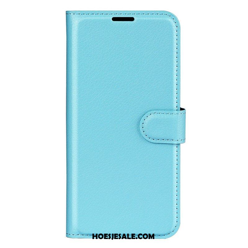 Flip Case voor Sony Xperia 10 IV Klassiek Lychee Kunstleer