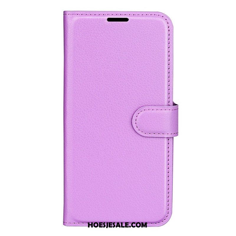 Flip Case voor Sony Xperia 10 IV Klassiek Lychee Kunstleer