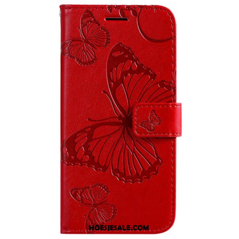 Flip Case voor Sony Xperia 5 IV Met Ketting Gigantische Riemvlinders