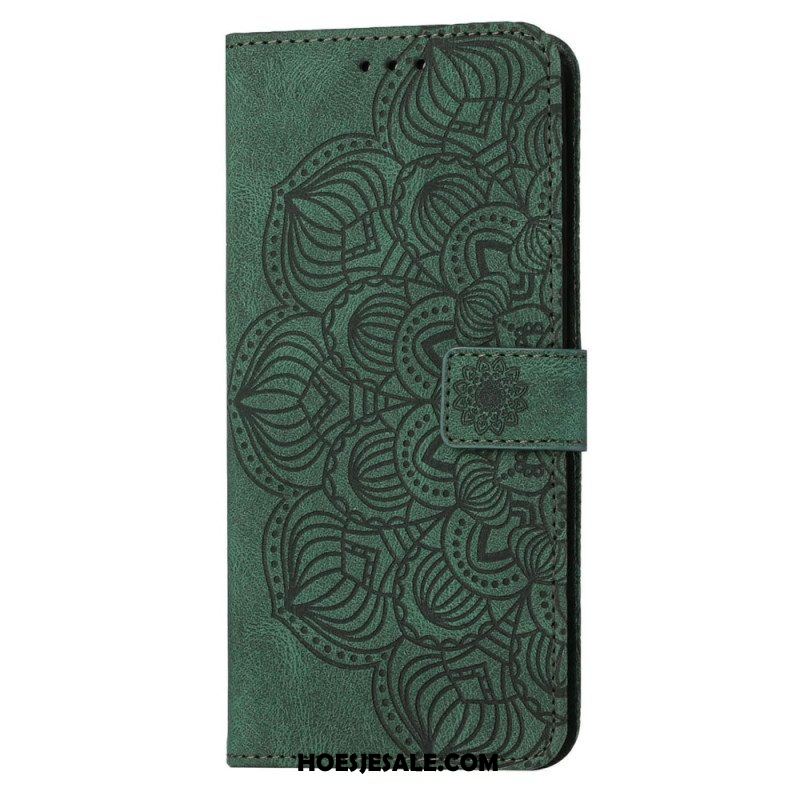 Flip Case voor Xiaomi 12T / 12T Pro Met Ketting Barokke Mandala Met Bandjes