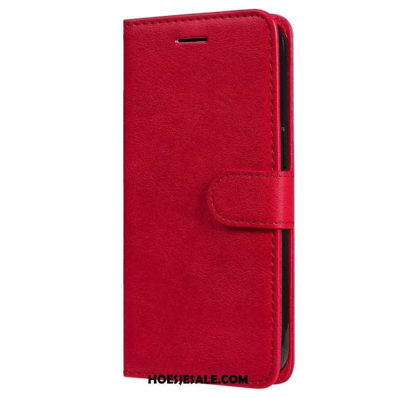 Flip Case voor Xiaomi 12T / 12T Pro Met Ketting Effen Met Bandje