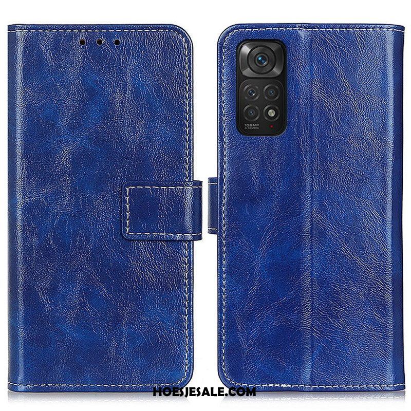 Flip Case voor Xiaomi Redmi Note 11 / 11S Glanzende En Zichtbare Naden