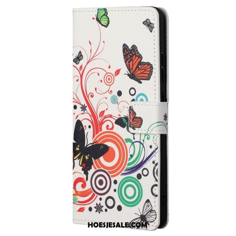 Flip Case voor Xiaomi Redmi Note 11 / 11S Vlinders En Bloemen