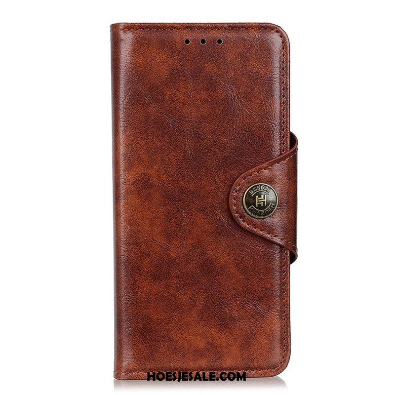 Flip Case voor Xiaomi Redmi Note 11 Pro / 11 Pro 5G Khazneh Knoop Van Imitatielakleer