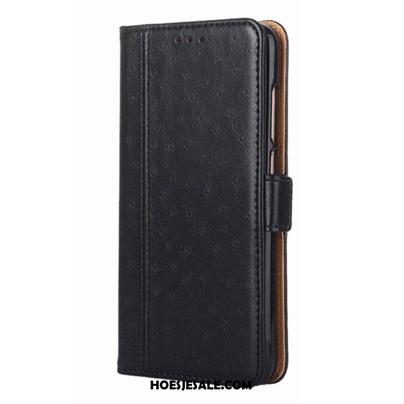 Flip Case voor Xiaomi Redmi Note 11 Pro / 11 Pro 5G Struisvogel Huidtextuur