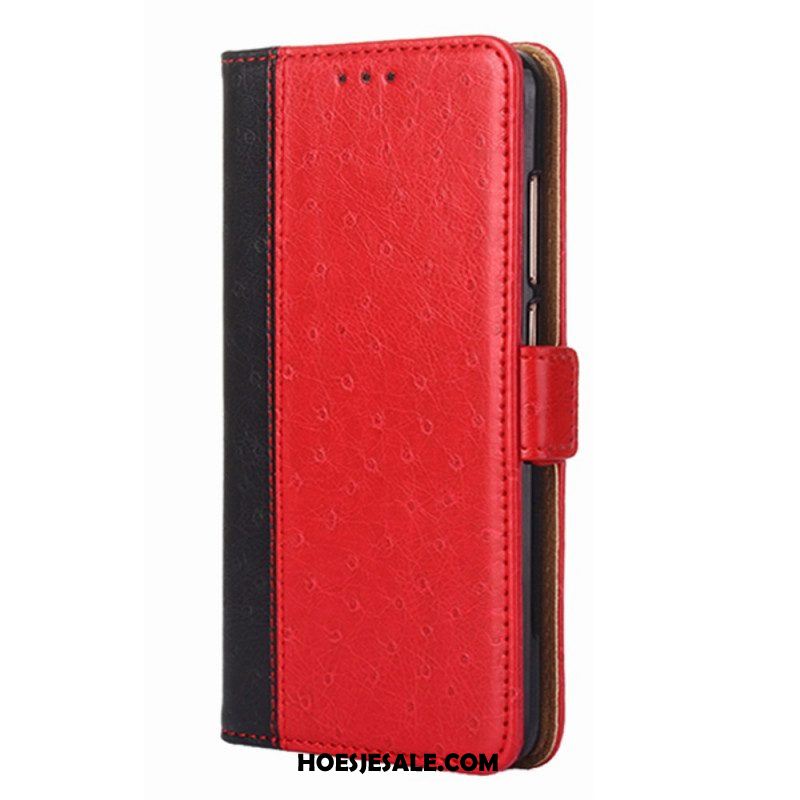 Flip Case voor Xiaomi Redmi Note 11 Pro / 11 Pro 5G Struisvogel Huidtextuur