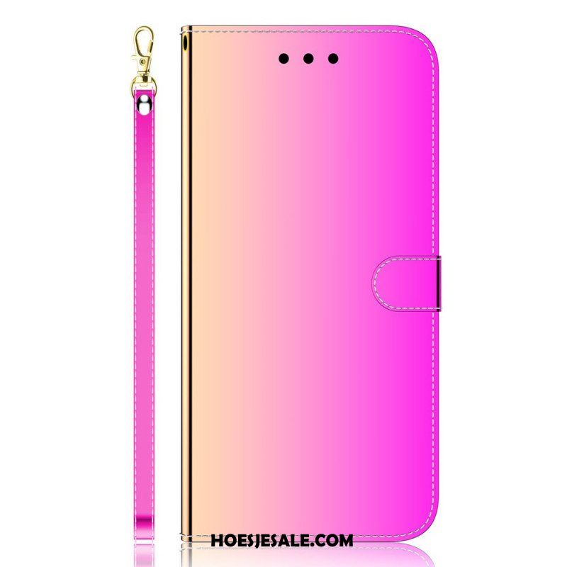 Flip Case voor Xiaomi Redmi Note 11 Pro Plus 5G Spiegelhoes Van Imitatieleer