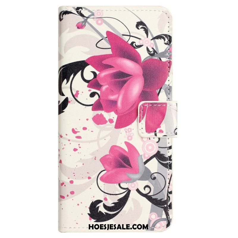 Flip Case voor Xiaomi Redmi Note 12 4G Tropische Bloemen