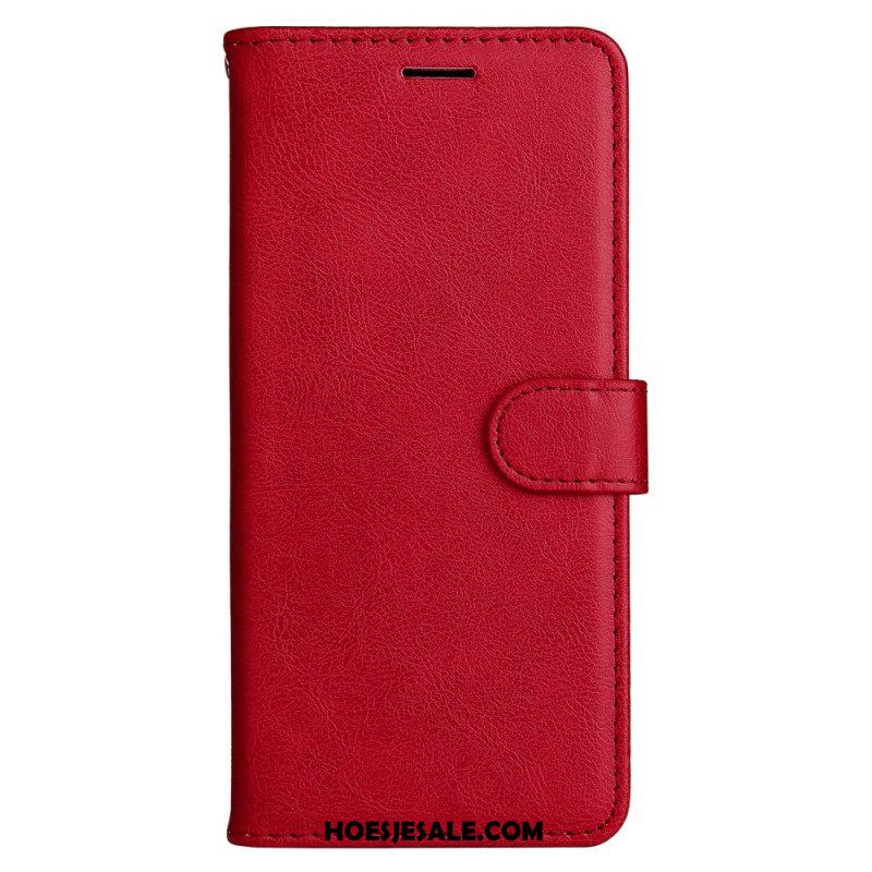 Flip Case voor Xiaomi Redmi Note 12 5G Met Ketting Effen Met Bandje