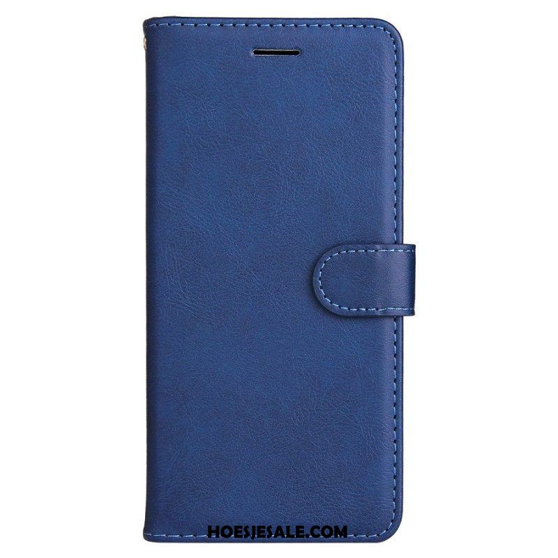 Flip Case voor Xiaomi Redmi Note 12 5G Met Ketting Effen Met Bandje