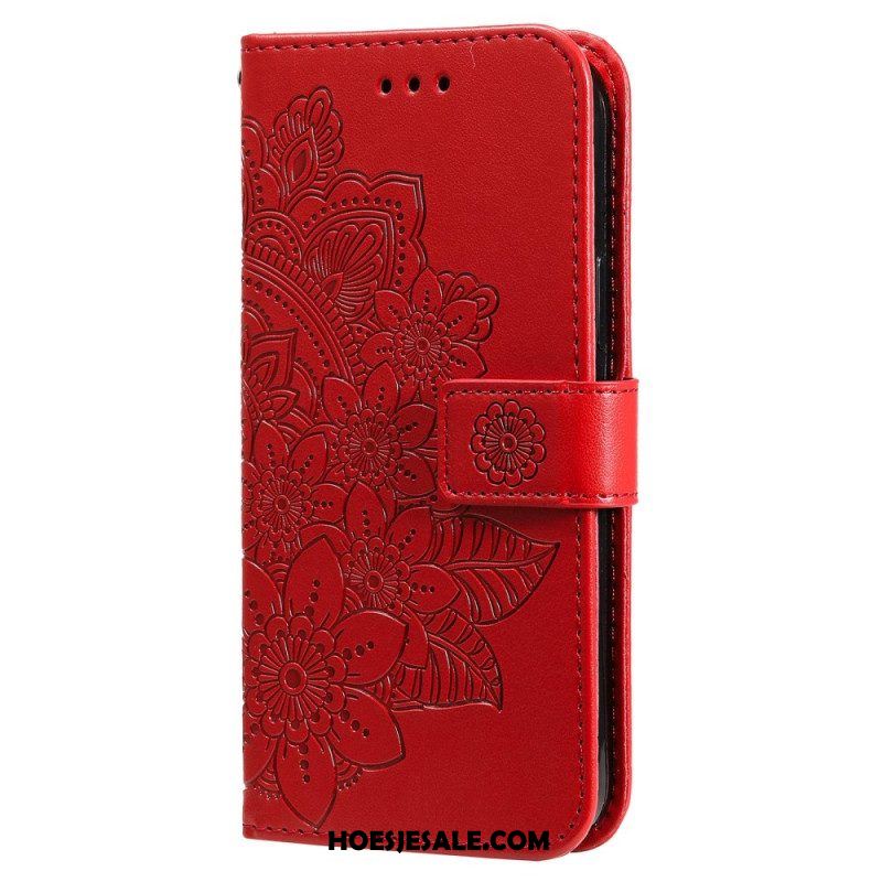 Flip Case voor Xiaomi Redmi Note 12 Pro Met Ketting Riem Bloem Mandala