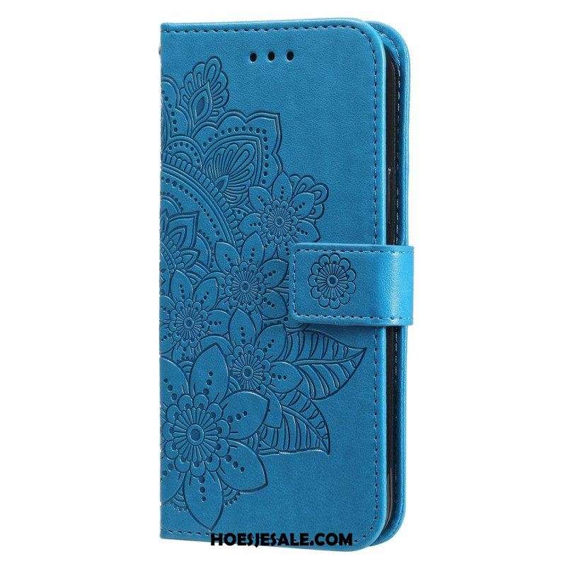 Flip Case voor Xiaomi Redmi Note 12 Pro Met Ketting Riem Bloem Mandala