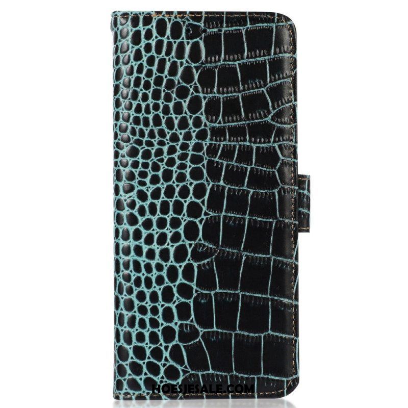 Flip Case voor Xiaomi Redmi Note 12 Pro Plus Rfid In Krokodilstijl