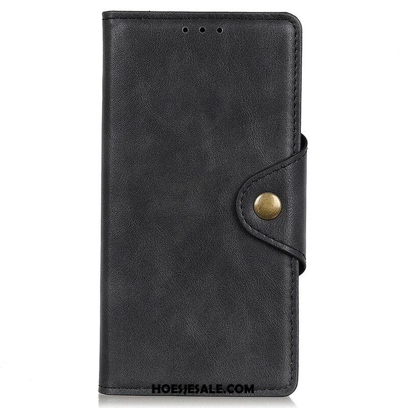 Flip Case voor iPhone 13 Mini Knoop Van Imitatieleer