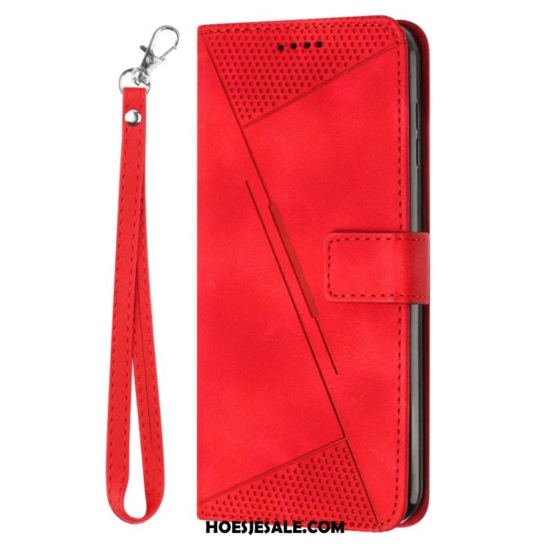 Folio-hoesje Oneplus 13 Telefoonhoesje Strepen Met Suède-effect