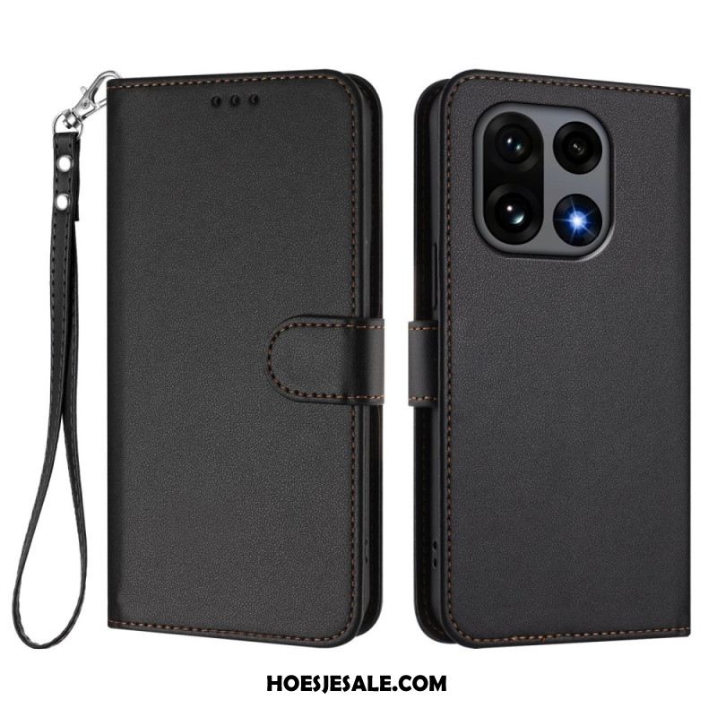 Folio-hoesje Oneplus 15 Telefoonhoesje Effen Met Riempje