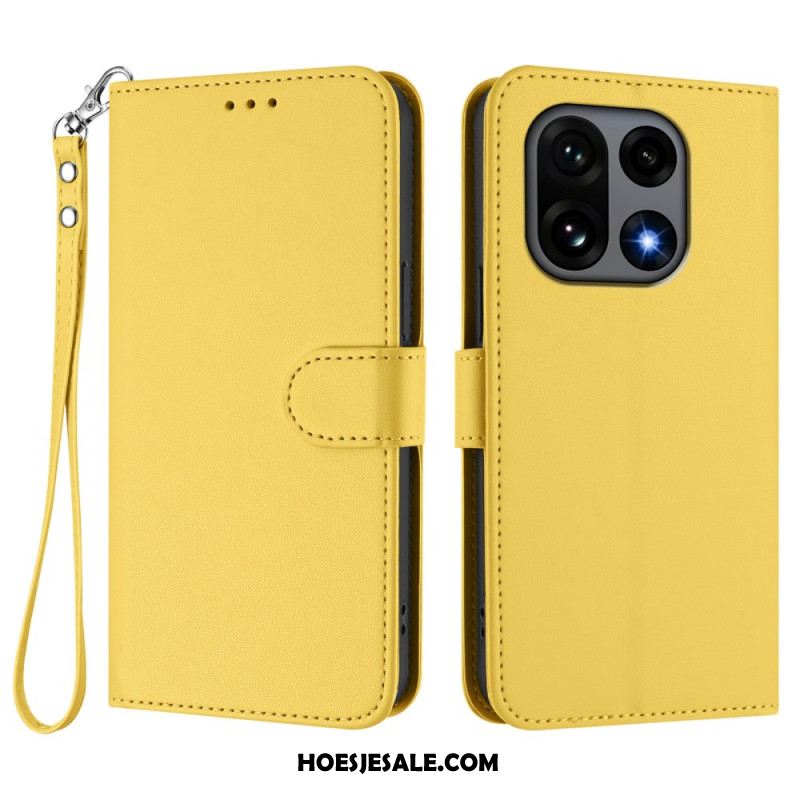 Folio-hoesje Oneplus 15 Telefoonhoesje Effen Met Riempje