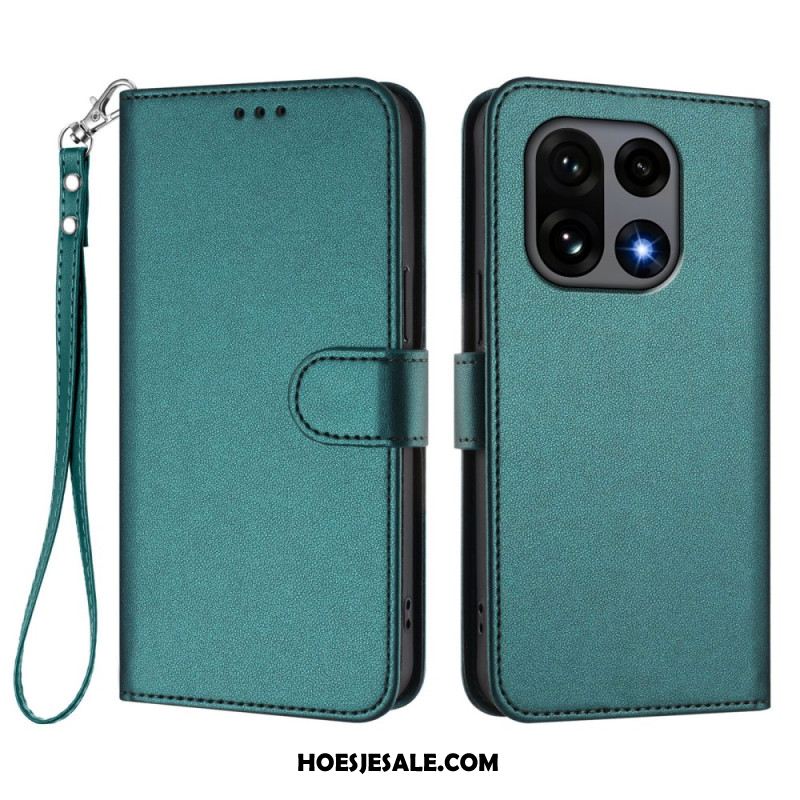 Folio-hoesje Oneplus 15 Telefoonhoesje Effen Met Riempje