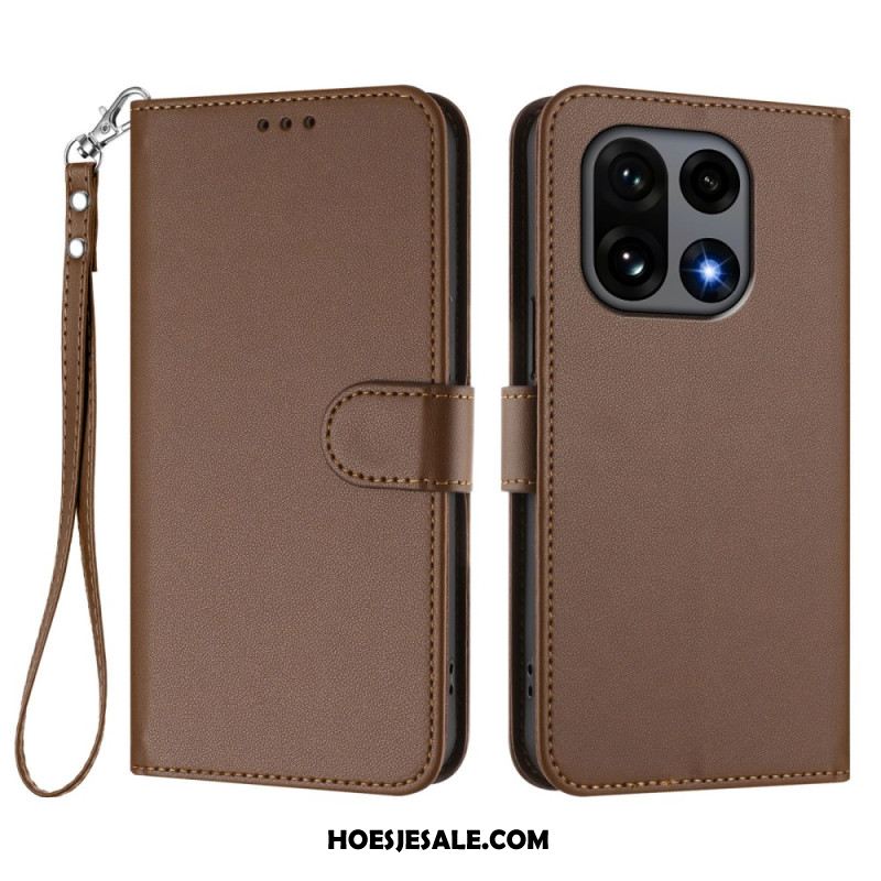 Folio-hoesje Oneplus 15 Telefoonhoesje Effen Met Riempje