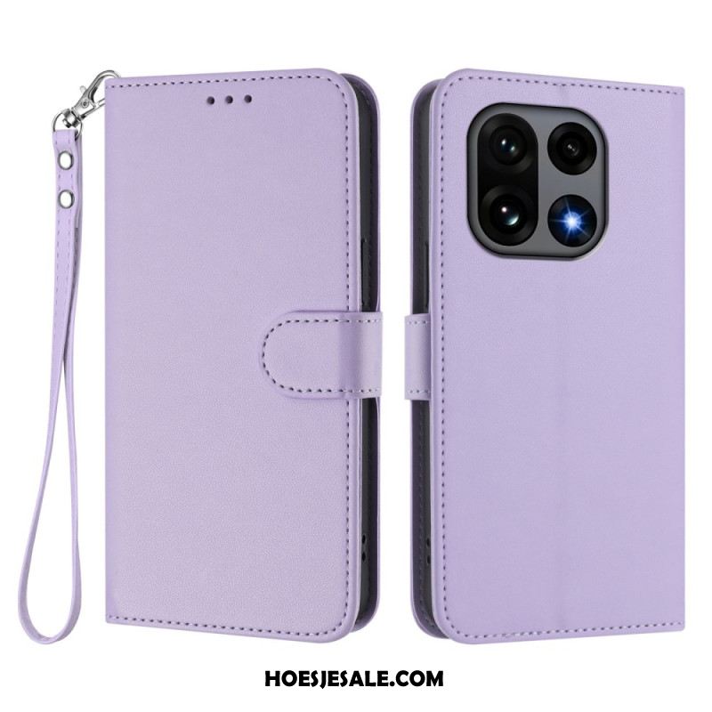 Folio-hoesje Oneplus 15 Telefoonhoesje Effen Met Riempje