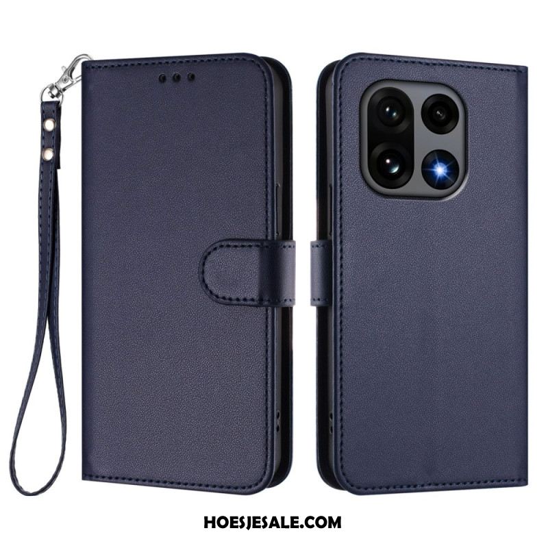 Folio-hoesje Oneplus 15 Telefoonhoesje Effen Met Riempje