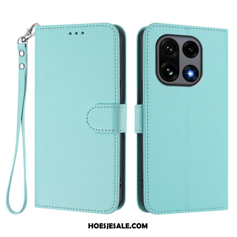 Folio-hoesje Oneplus 15 Telefoonhoesje Effen Met Riempje