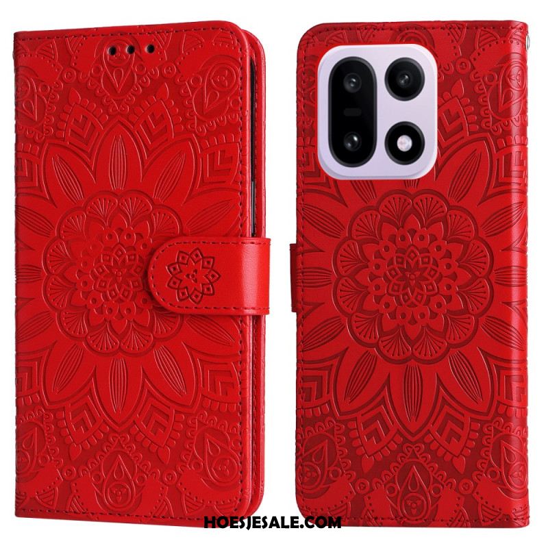 Folio-hoesje Oneplus 15 Telefoonhoesje Zonnebloempatroon