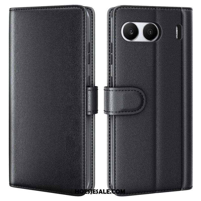 Folio-hoesje Oneplus Nord 4 Telefoonhoesje Echt Leer