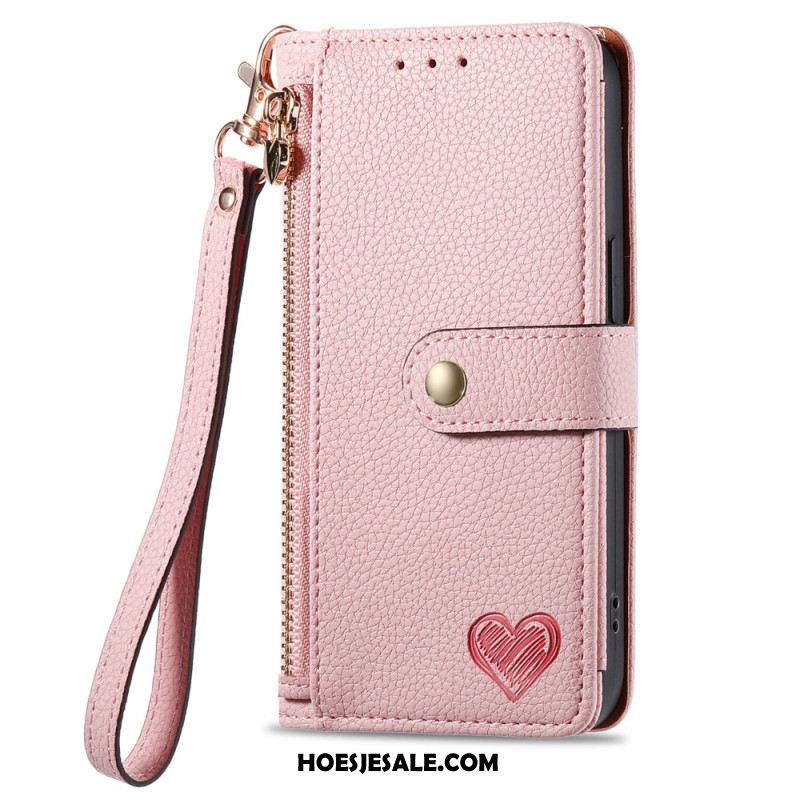 Folio-hoesje Oneplus Nord 4 Telefoonhoesje Portemonnee Met Hartvormige Rfid-blokkering