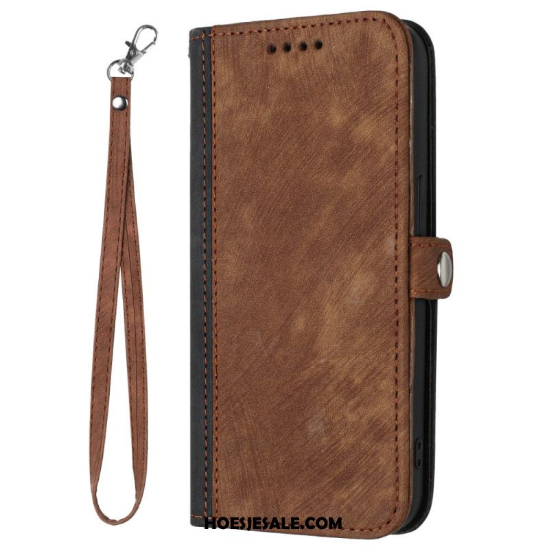 Folio-hoesje Oppo Reno 12 5g Tweekleurig Met Riempje