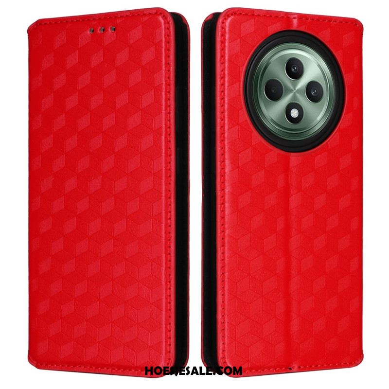Folio-hoesje Oppo Reno 12f 5g Ruitpatroon Bescherming Hoesje
