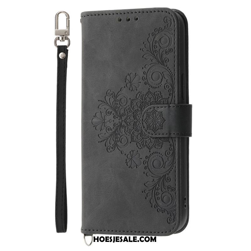 Folio-hoesje Oppo Reno 14 5g Bloemenpatroon En Bandjes