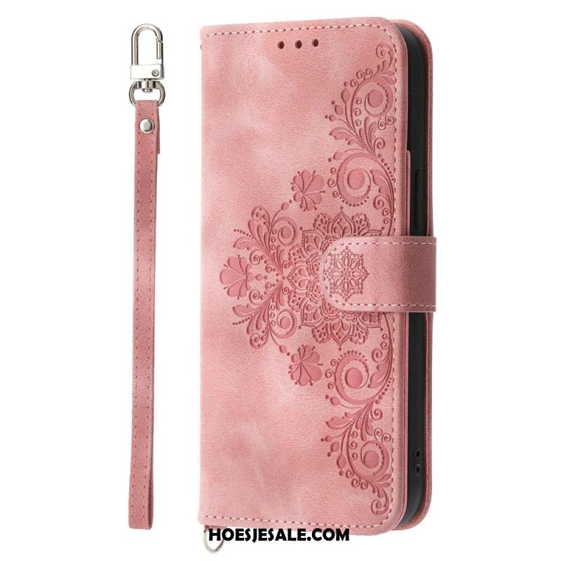 Folio-hoesje Oppo Reno 14 5g Bloemenpatroon En Bandjes